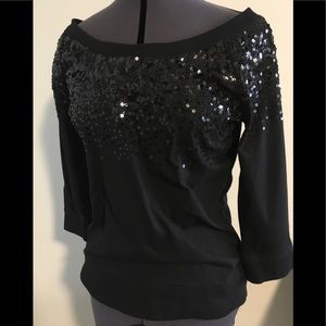 DKNY jeans sequined (slightly off shoulder) top